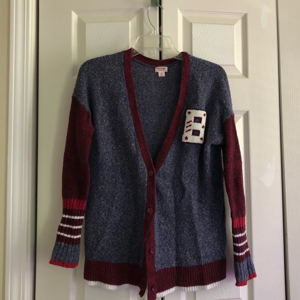 Varsity letter style sweater